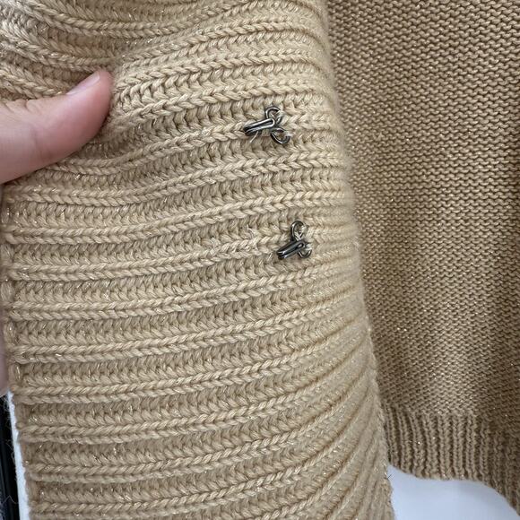 Vtg 2b BEBE Y2K Cardigan Fisherman Knit Professional Neutral Office Women Small - Picture 11 of 14